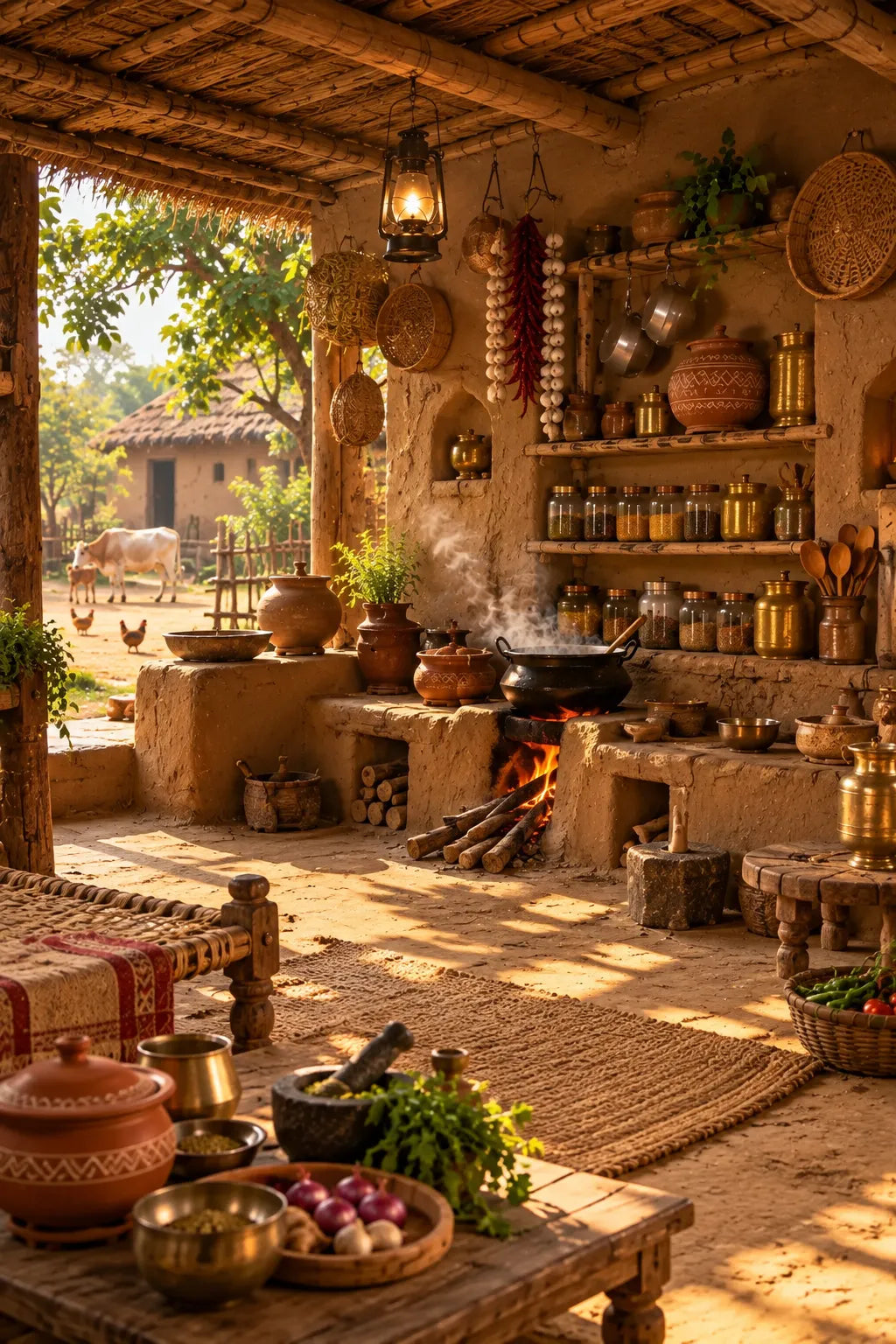 Traditional Indian village kitchen